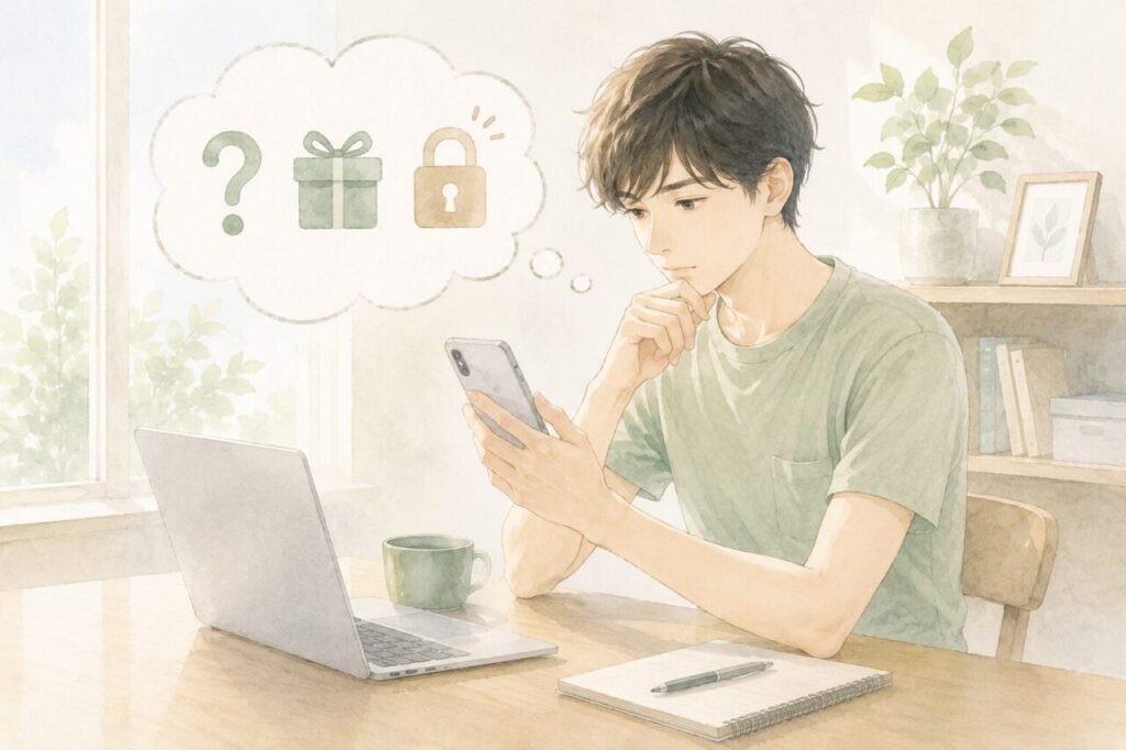 スピークバディの無料はどこまで？有料版との違いを確認する男性イメージ