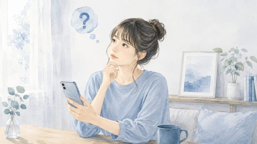 Speakアプリのフリートークについて、どういうことができるのか、わからなくて調べている女性イメージ