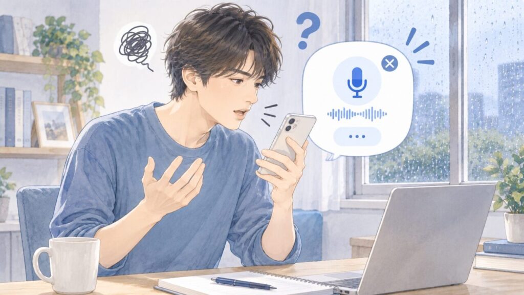 Speakで音声認識がされない男性イメージ
